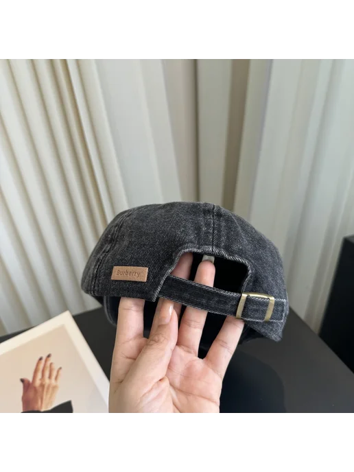 Винтажная шерстяная кепка‑гольф в клетку Burberry, серый, фото 6