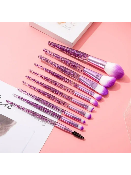 Нет бренда Набор кистей для макияжа из шерстяного ворса 10 шт. 7pcs, 10 шт, 7 шт, фото 5