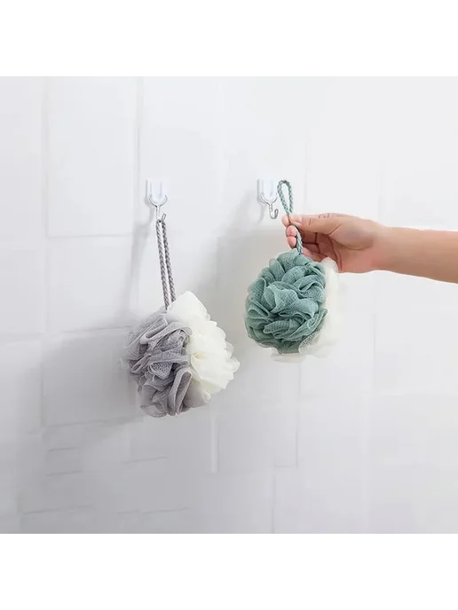 Нет бренда Губка для душа сетка PE 12*12 см Серый, Green, 12x12 см, 2 шт, фото 5