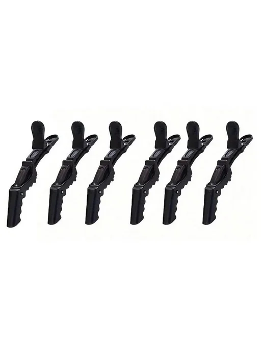 Нет бренда Розовые зажимы-крокодилы для волос 6 шт. Black 6pcs, 6 шт, 6 шт