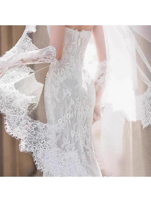 Нет бренда Свадебная вуаль 250 см слоновая кость белый White, белый, фото 2