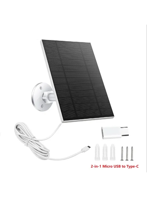 KAMTP Солнечный зарядник 10 Вт 2-в-1 Micro USB Type-C 5V Typ, 10 Вт, фото 2