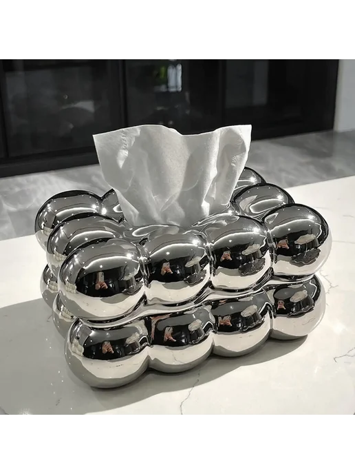 Kesoto Керамический держатель для салфеток Silver, серебристый