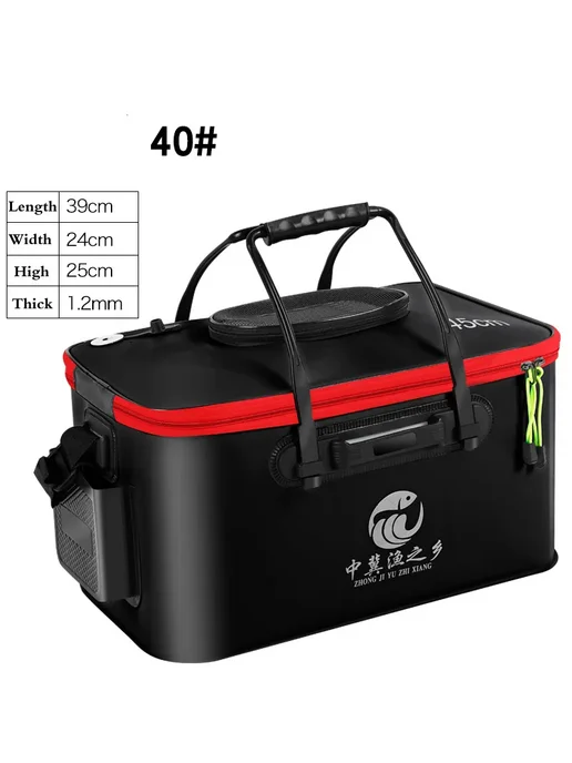 Нет бренда Складное ведро для рыбы EVA Black 30cm, черный, в упаковке 670 г