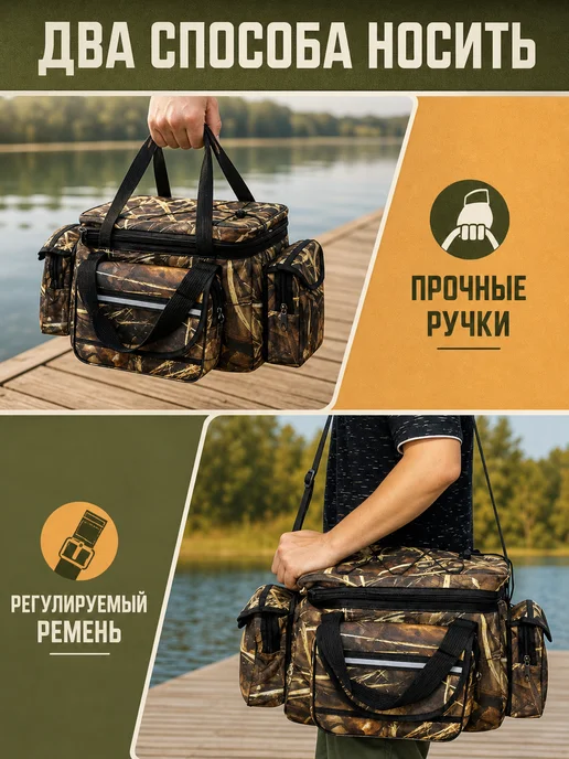 Сумка для рыбалки большая для снастей водонепроницаемая, вариант, фото 3