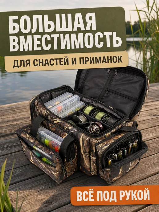 Сумка для рыбалки большая для снастей водонепроницаемая, вариант, фото 4