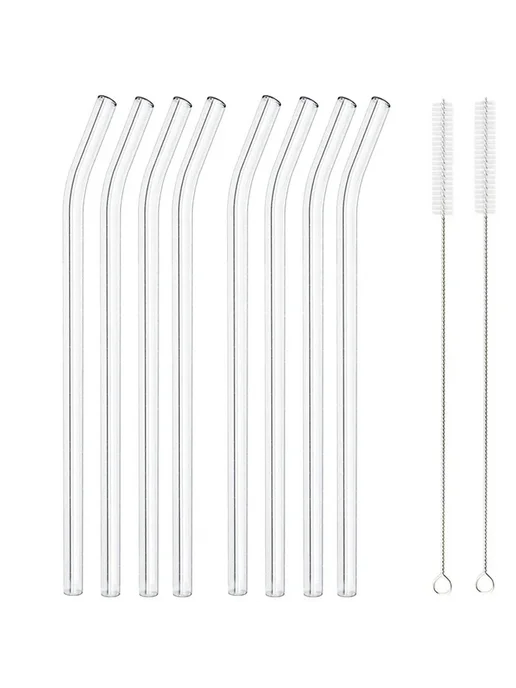 JAOER Многоразовые стеклянные трубочки 20 см Белый, 4Pcs Ben, 4 шт, фото 2