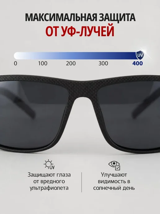 Очки для водителя антибликовые Carbon (Желтые), черный, фото 6