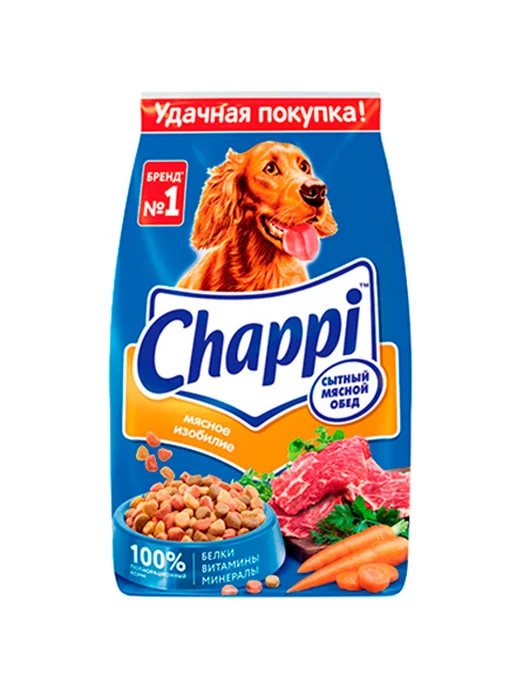 Сухой корм CHAPPI Сытный Обед для собак, мясо, 2,5 кг