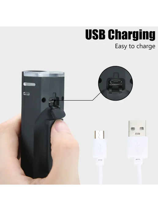 Нет бренда USB-C Rechargeable LED Bike Front & Rear Lights Set Черный, черный, фото 5