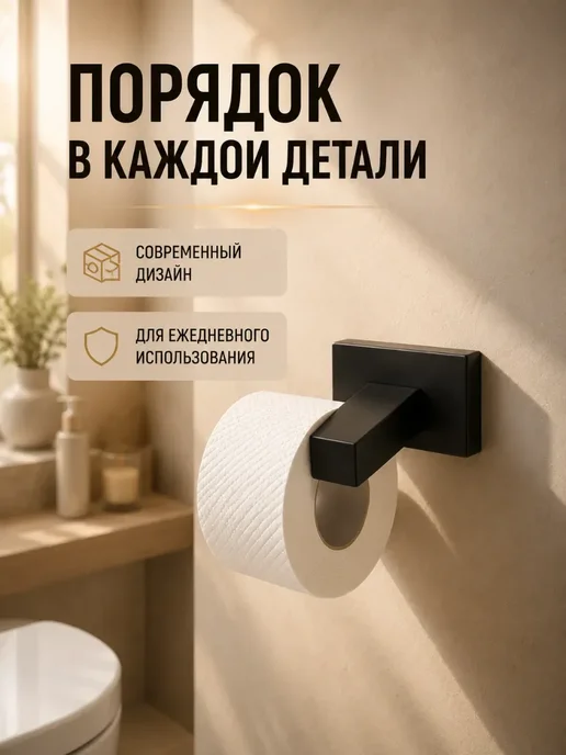 Фаинон Держатель для туалетной бумаги, черный, фото 6