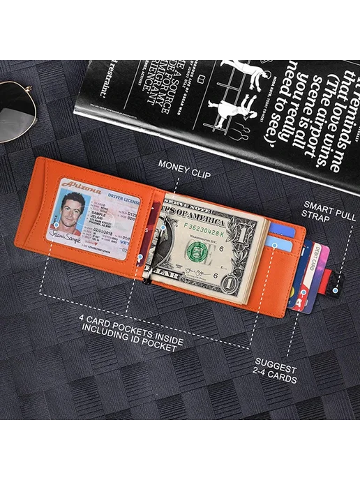 DIENQI углеродное волокно Rfid мужские кошельки зажим для де, вариант, фото 4