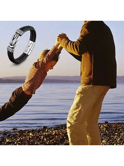 SNQP Браслет из нержавеющей стали "Love You Forever" Серый, черный, фото 3
