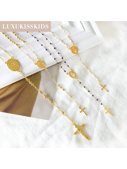 ASONSTEEL Христианские ожерелья LUXUKISSKIDS из нержавеющей стали 2400, вариант, фото 2