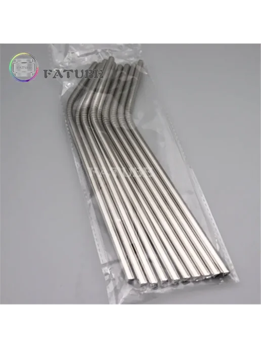 FATUBE 10 шт, соломки из нержавеющей стали изогнутые и пря, 10 шт, фото 2