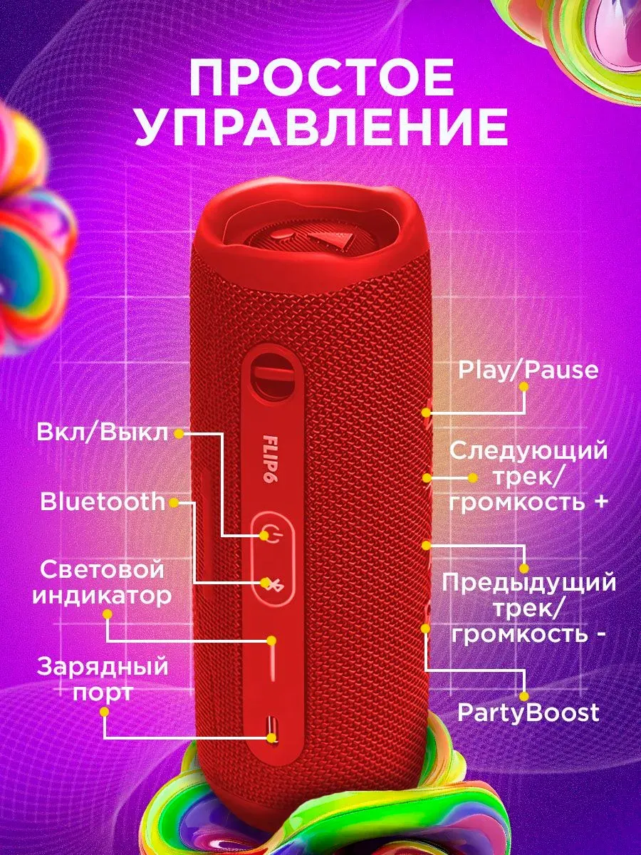 Колонка беспроводная JBL Flip 6 — фото 6