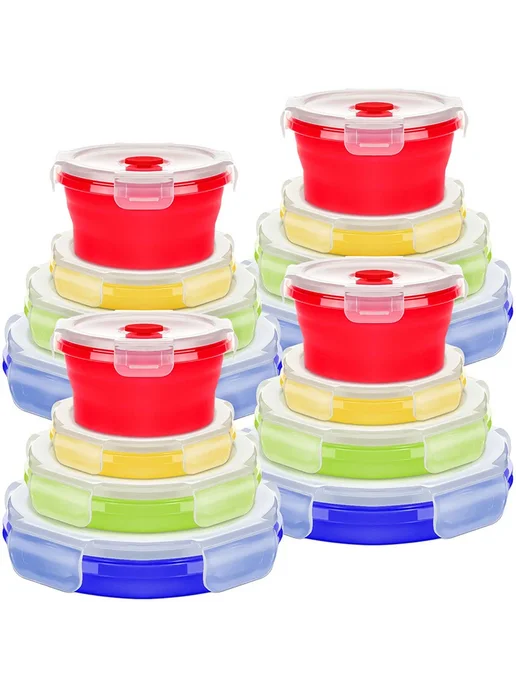 Силиконовый ланч-бокс Bento Box 800ML Morandi Blue, серый, фото 2