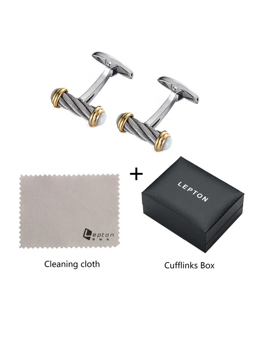 LEPTON Запонки из нержавеющей стали Cufflinks With Box, вариант