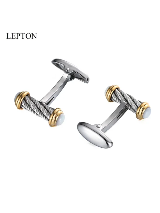 LEPTON Запонки из нержавеющей стали Золотой цвет, золотой, фото 3