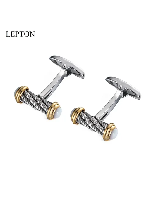 LEPTON Запонки из нержавеющей стали Золотой цвет, золотой, фото 4
