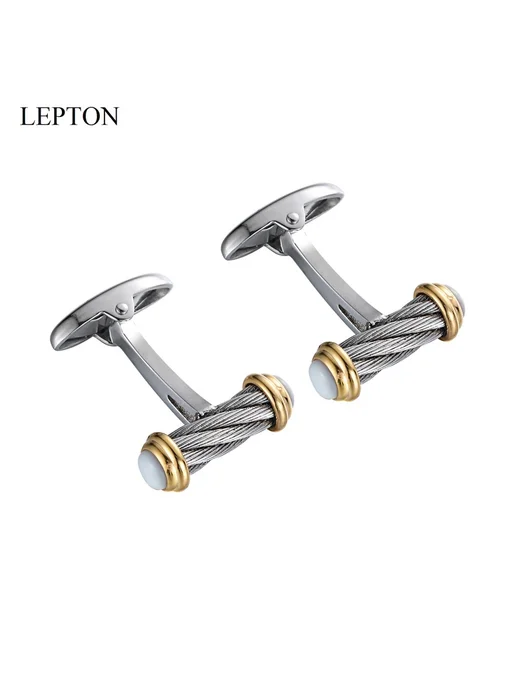 LEPTON Запонки из нержавеющей стали Золотой цвет, золотой, фото 6