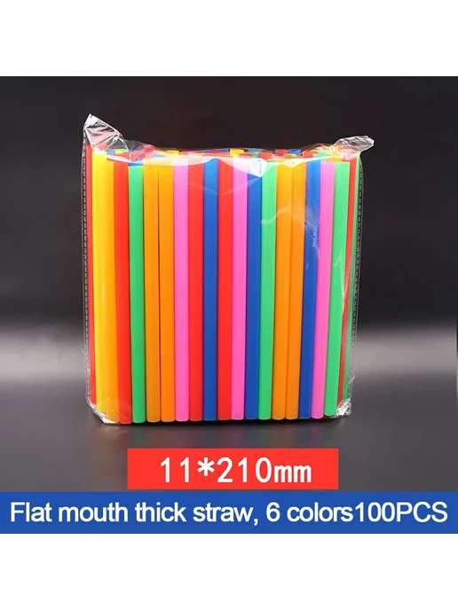 Нет бренда Пластиковые соломинки для коктейлей 100 шт 2 packs Color, 100 шт, фото 2