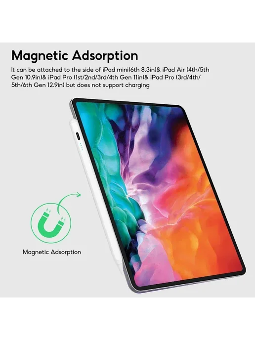 Стилус для iPad Metal БЕЛЫЙ, Белый, белый, фото 3