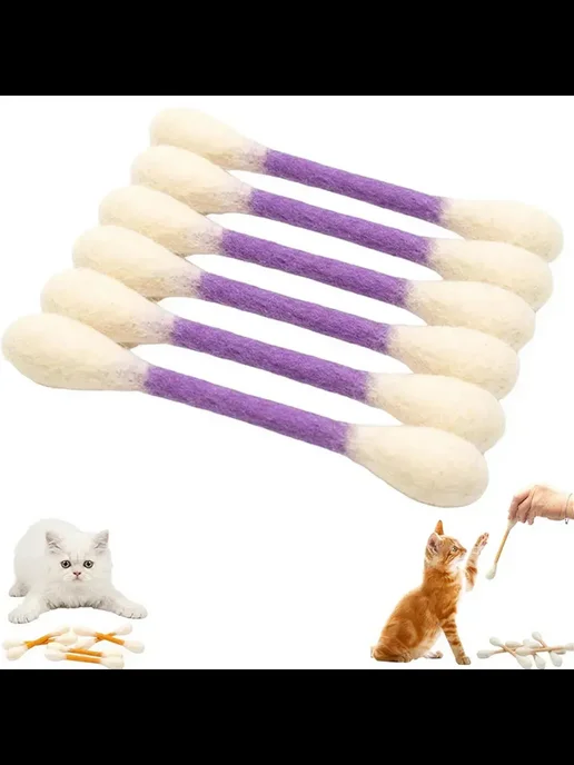 Ватные палочки для котов, игрушка для питомца, 6 шт, фото 2