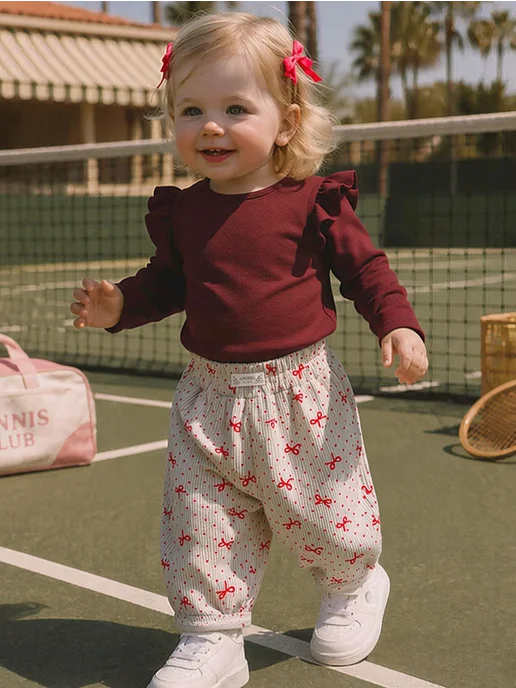 FMPDC baby Детские брюки из вельвета с принтом, коричневый, фото 3
