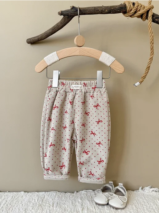 FMPDC baby Детские брюки из вельвета с принтом, коричневый, фото 4
