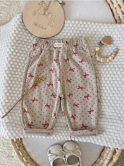 FMPDC baby Детские брюки из вельвета с принтом, коричневый, фото 5