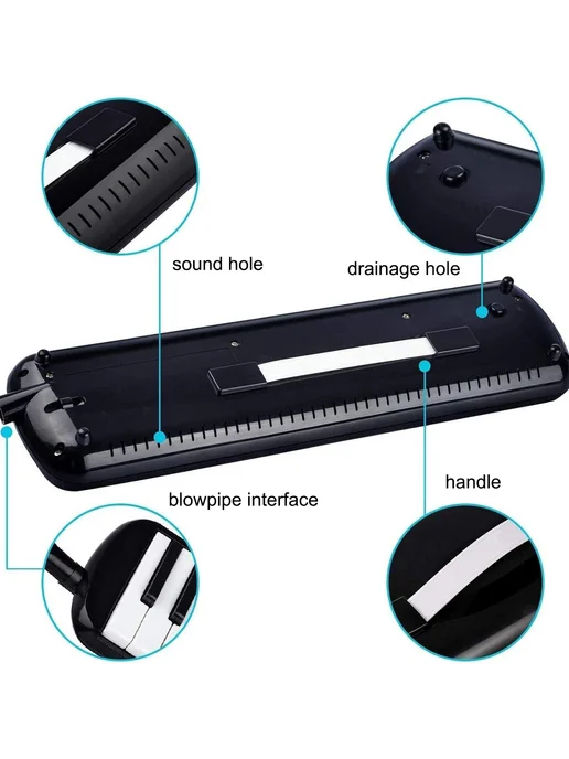 Нет бренда Портативная мелодика Melodica B111 для детей Черный, черный, черный, фото 5