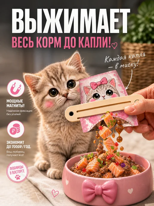 Выдавливатель для корма комплект 1 шт, на магнитах, 1 шт