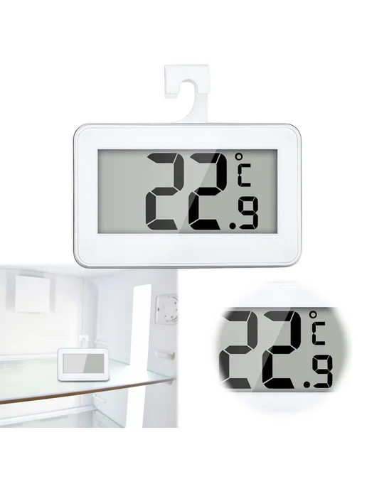 Термометр холодильника LCD дисплей, комнатный, белый, белый, фото 3