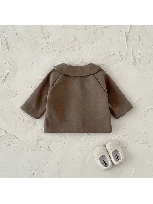 Нет бренда Детская зимняя куртка из трикотажа beige 1-3 лет, бежевый, фото 3