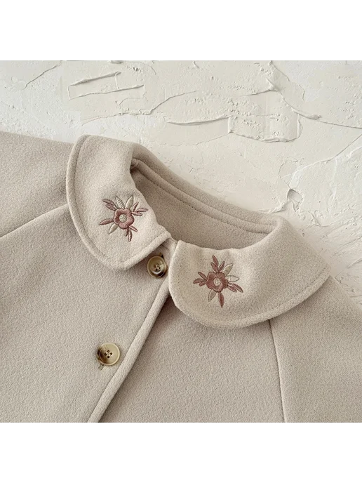 Нет бренда Детская зимняя куртка из трикотажа beige 1-3 лет, бежевый, фото 6