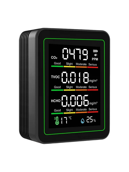 Моникатор для воздуха 5 в 1 CO2, TVOC, HCHO, T, влажность (ч, вариант, фото 4