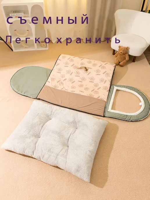 Домик для собак и кошек мягкий лежанка XL серый, серый, фото 5