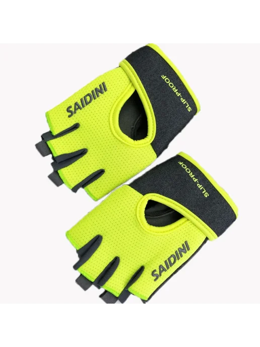 1 пара черных L фитнес-перчаток унисекс без пальцев, дышащие…, черный, фото 4