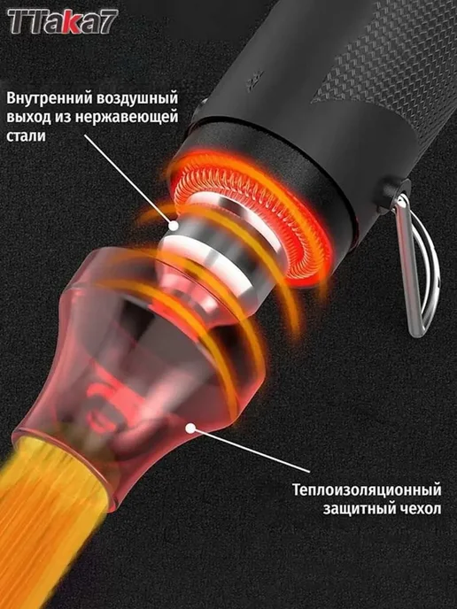 Пистолет горячего воздуха T396, 300 Вт, 200 °C, 300 Вт, фото 4