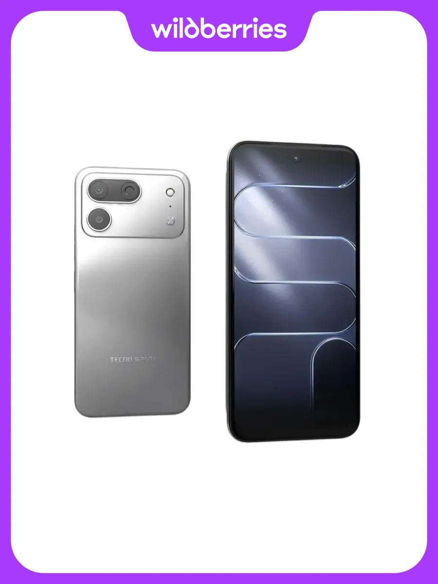 Мобильный телефон SPARK 50 Pro (KO5) 128+8 GB Titanium Grey TECNO 1401326122 купить за 29 310 ₽ в интернет‑магазине Wildberries
