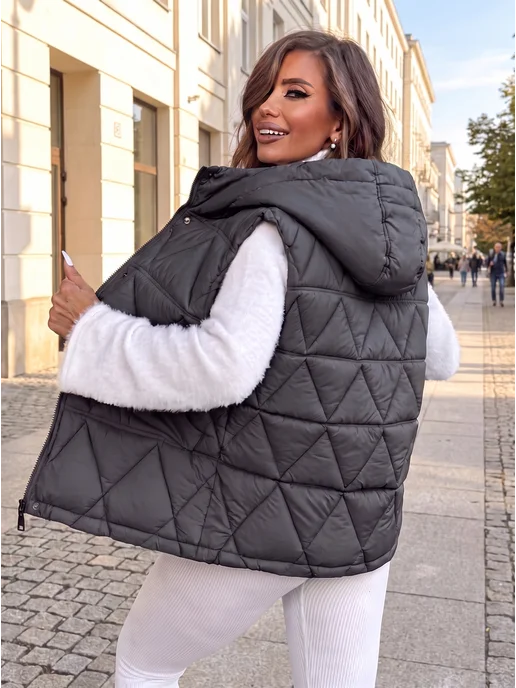 LuMini Style Жилетка утепленная осенне-весенняя стеганая, серый