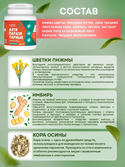 Эко Теремок Антипаразитарный комплекс (антигельминт), 60шт, 60 шт, фото 2