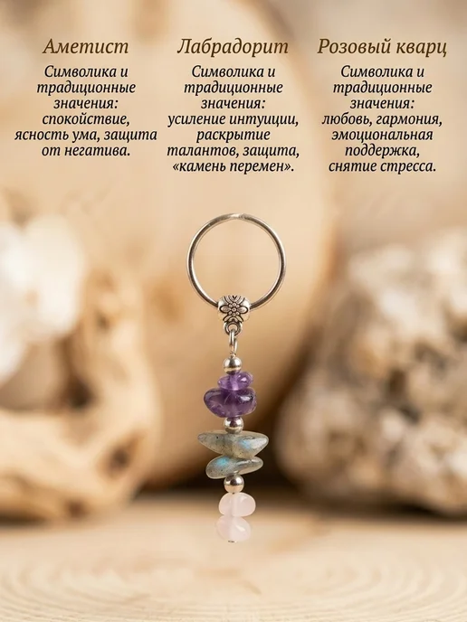 Брелок женский на ключи и сумку, белый, фото 2