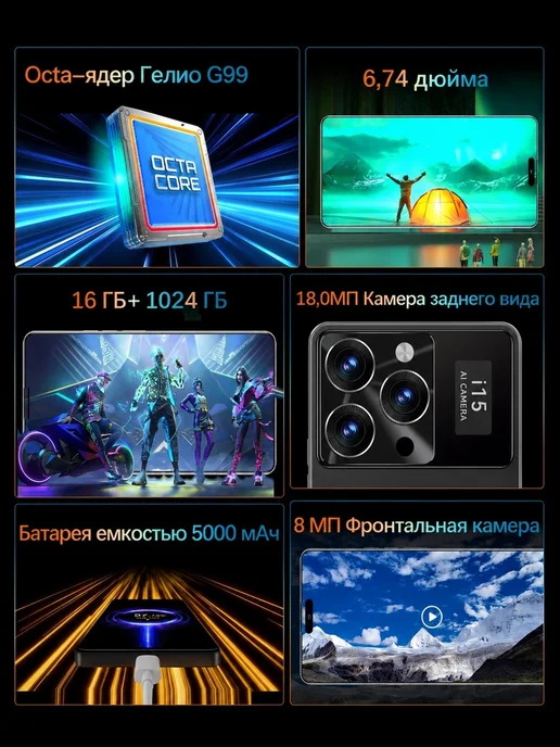 Смартфон Pro Max I15 Pro Max 16/1024 ГБ, черный, фото 2