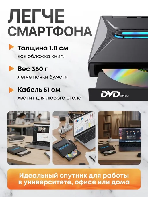 Дисковод внешний USB 3.0, вариант, фото 5