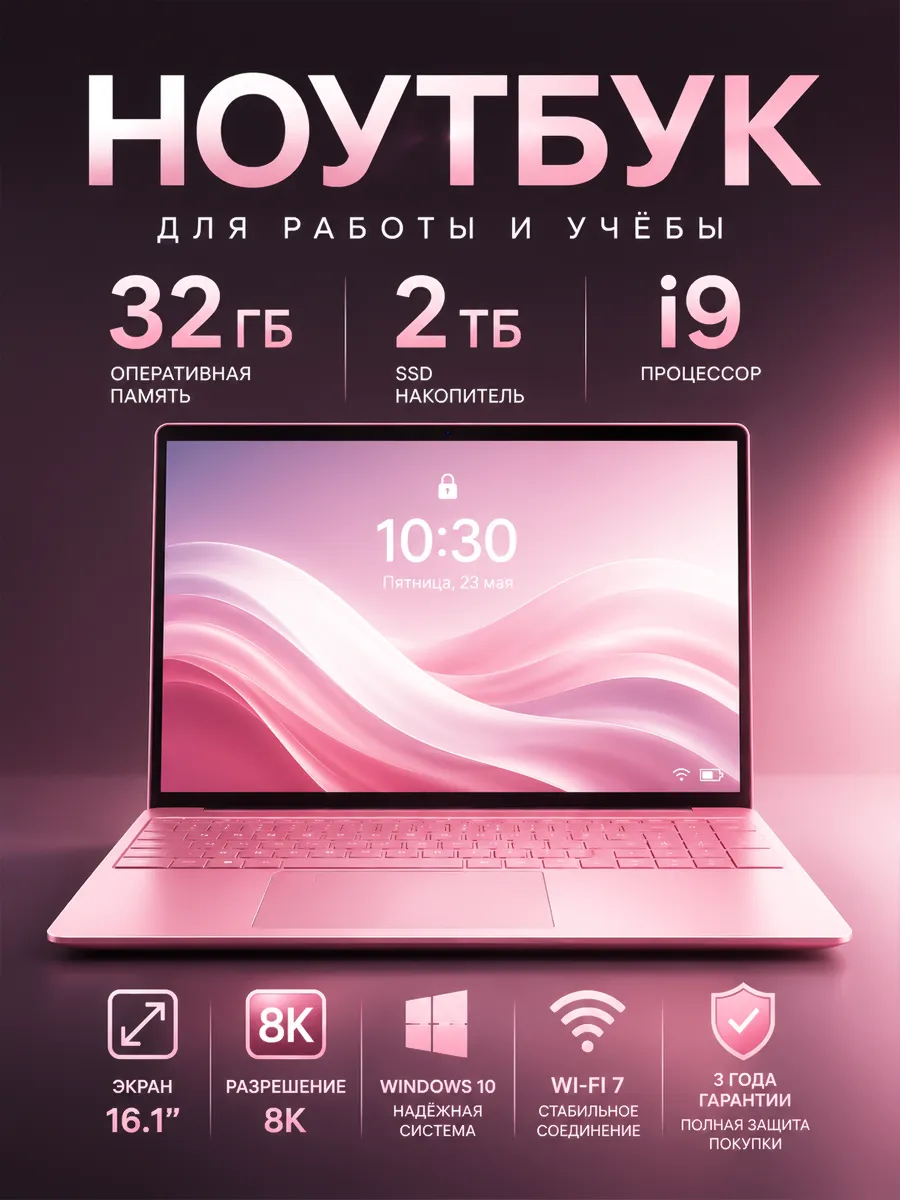 Ноутбук 16.1" IPS 32ГБ+2ТБ Intel i9 для работы учёбы игровой