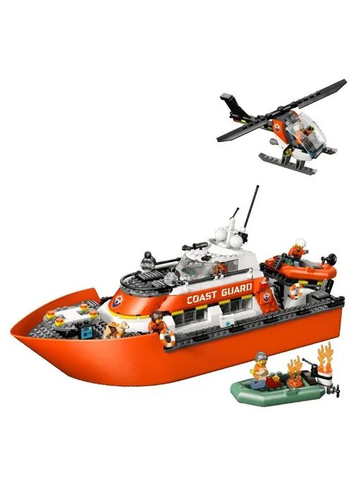 LEGO. Конструктор Полиция Спасательный катер и вертолет 742 детали, вариант, фото 2