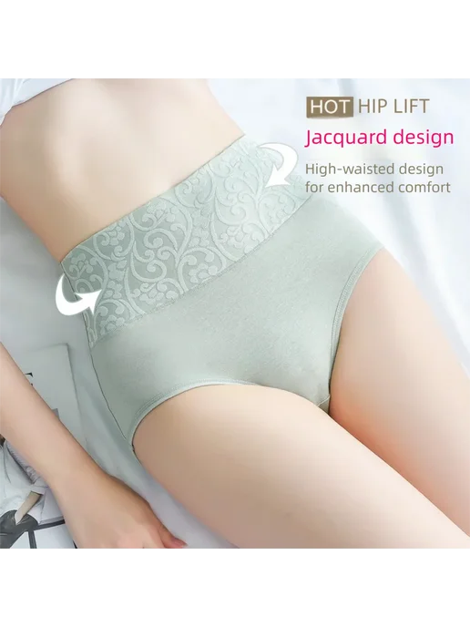 Женские трусы из хлопка Calvin Klein высокой талии больших, черный, фото 3