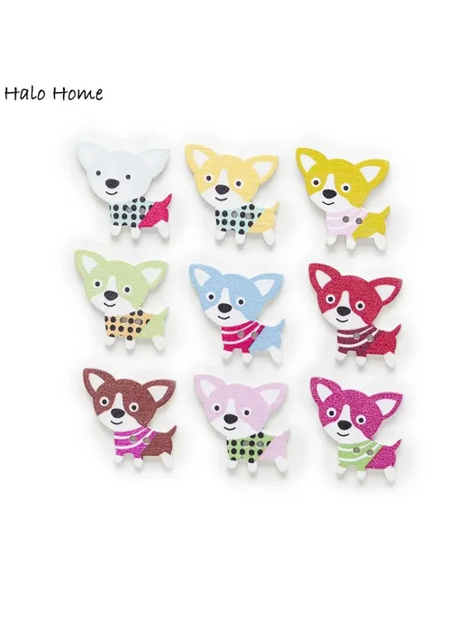 HaloHome Деревянные пуговицы с собачками Halo Home 30 шт. G 35x24mm, 30 шт
